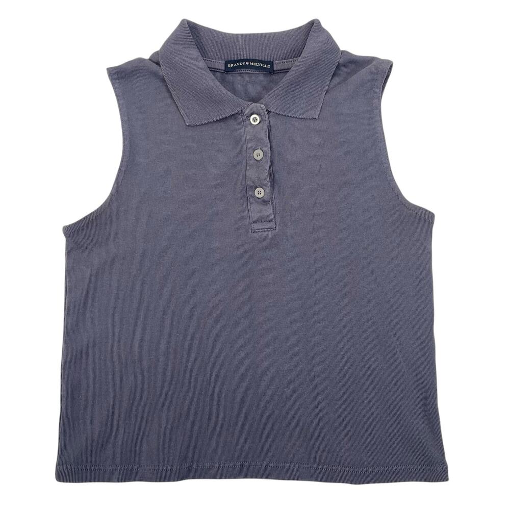 Brandy Melville Button Up Collar Halter Cotton Shirt One Size